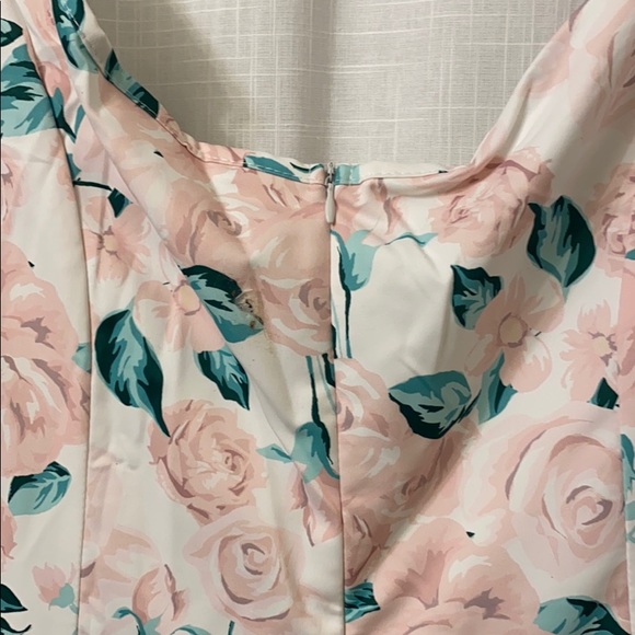 Pink Roses Satin Dress - Picture 5 of 5